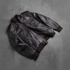 Agent Shadow Brown Leather Bomber Jacket
