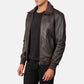 Air Rolf Brown Leather Bomber Jacket