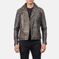 Danny Quilted Brown Leather Biker Jacket