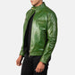 Gatsby Green Leather Biker Jacket