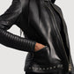 Haley Ray Black Leather Biker Jacket