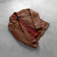 Lavendard Brown Leather Biker Jacket