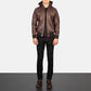 Bouncer Biz Brown Leather Bomber Jacket