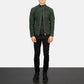Fernando Quilted Green Suede Biker Jacket