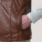 Zane Waxed Brown Leather Vest
