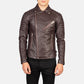 Armand Maroon Leather Biker Jacket