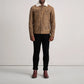 Dallis Distressed Brown Leather Shearling Trucker Jacket