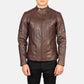 Damian Brown Leather Biker Jacket