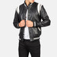 Dantee Black Leather Varsity Jacket