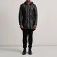 Delvin Black Leather Parka