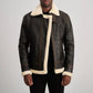 Francis B-3 Brown & Cream Leather Bomber Jacket