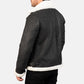 Francis B-3 Distressed Black Leather Bomber Jacket