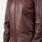 Shane Maroon Leather Bomber Jacket