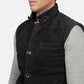 Tony Black Suede Vest