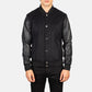 Vaxton Black Hybrid Varsity Jacket