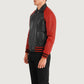 Walton Black & Red Leather Varsity Jacket