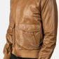 Coffmen Olive Brown A2 Leather Bomber Jacket