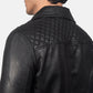Danny Quilted Black Leather Biker Jacket