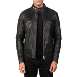 Gatsby Black Leather Biker Jacket