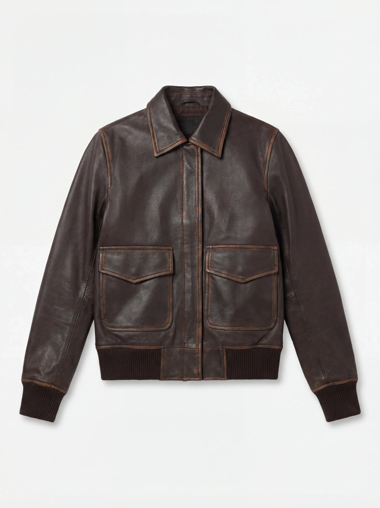Westa A-2 Brown Leather Bomber Jacket