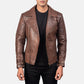 Raiden Brown Leather Biker Jacket