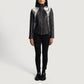 Lifestyle shot of the Alia metallic black leather biker jacket available at Layzal Jackets.