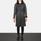 Alina Shearling Black Leather Coat