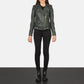 Alison Green Leather Biker Jacket