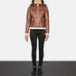 Fiona Brown Hooded Shearling Leather Jacket