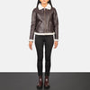 Sherilyn B-3 Maroon Leather Bomber Jacket
