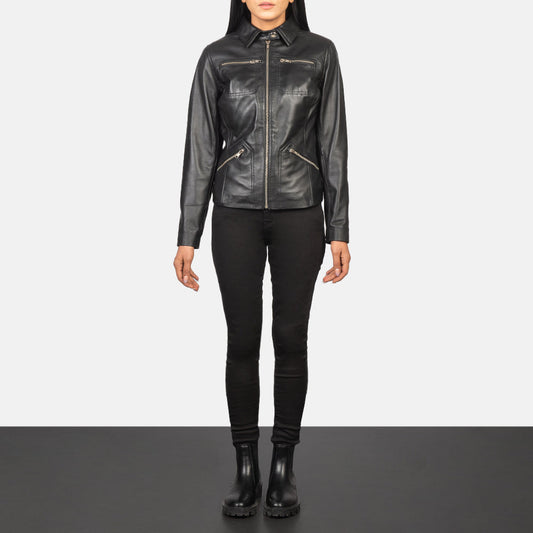 Tomachi Black Leather Jacket