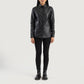 Lifestyle shot of the Zenith Black leather shirt jacket available at Layzal Jackets.