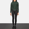 Zenna Green Suede Bomber Jacket