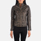 Adalyn Quilted Distressed Brown Leather Biker Jacket