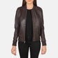 Bliss Maroon Leather Bomber Jacket