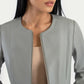 Zoomed in view of the two functional exterior welt pockets seamlessly integrated into the front panels.