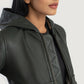 Interior view of the Luna bomber jacket, revealing the fully lined, soft fleece inner shell designed for everyday warmth.