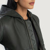 Interior view of the Luna bomber jacket, revealing the fully lined, soft fleece inner shell designed for everyday warmth.