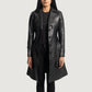 Moonlight Black Leather Trench Coat