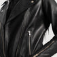 Close up of the sturdy front zipper closure and hardware details.