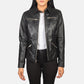 Front view of the Tomachi Black leather jacket by Layzal Jackets.