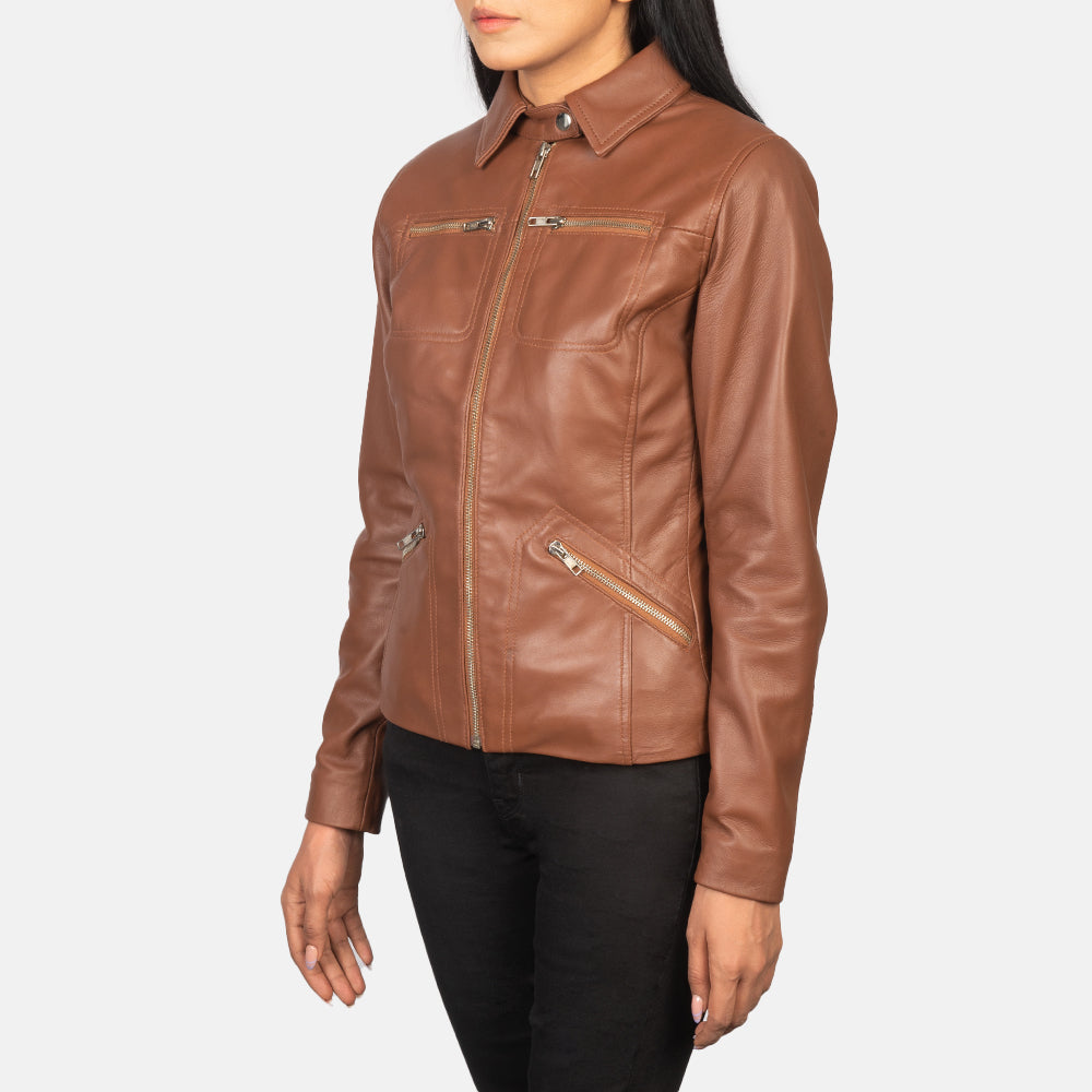 Back view of the Tomachi Brown leather jacket from Layzal Jackets.
