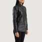 Back view of the Zenith Black leather shirt jacket from Layzal Jackets.