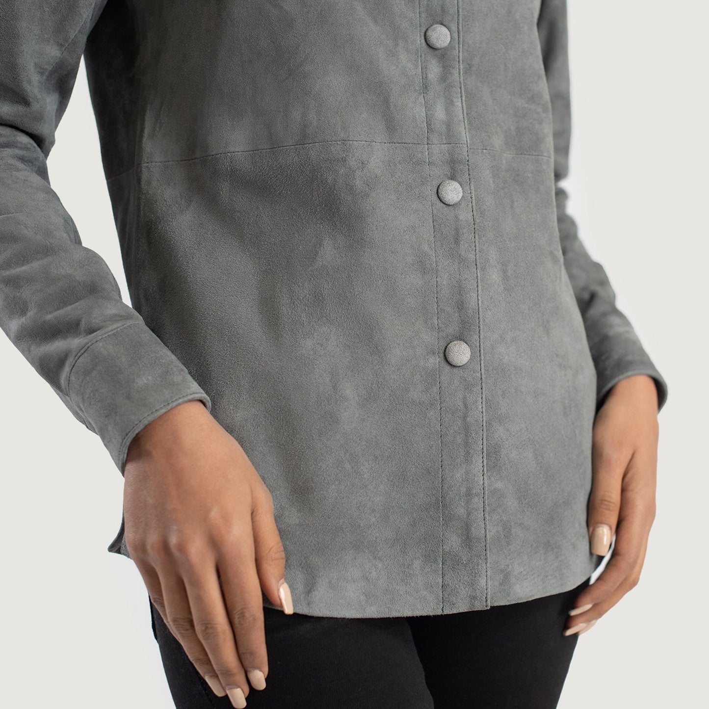 Mid section view highlighting the minimalist pocketless design for a modern, streamlined aesthetic.