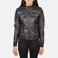 Close up of premium tan brown aniline sheepskin leather texture on a biker jacket.