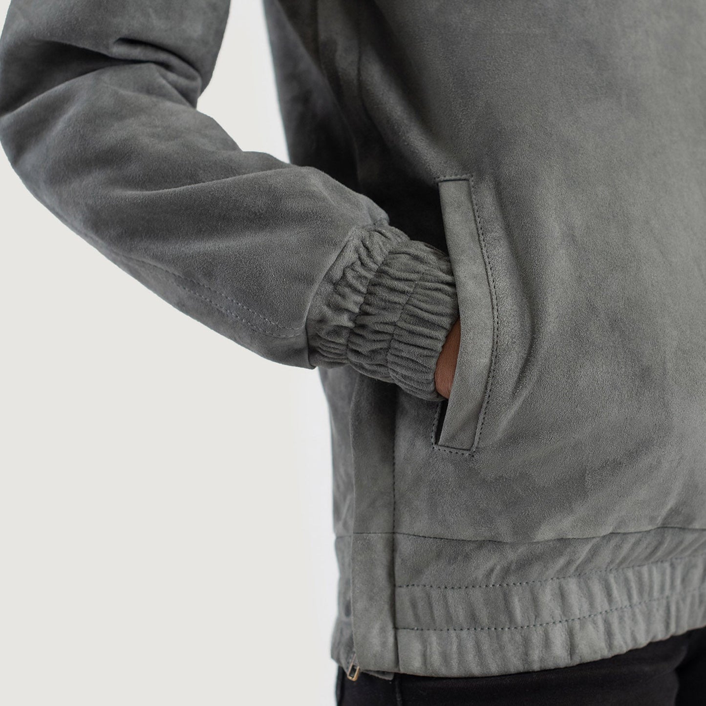Back view of the Zest Grey hooded jacket showcasing the style of Layzal Jackets